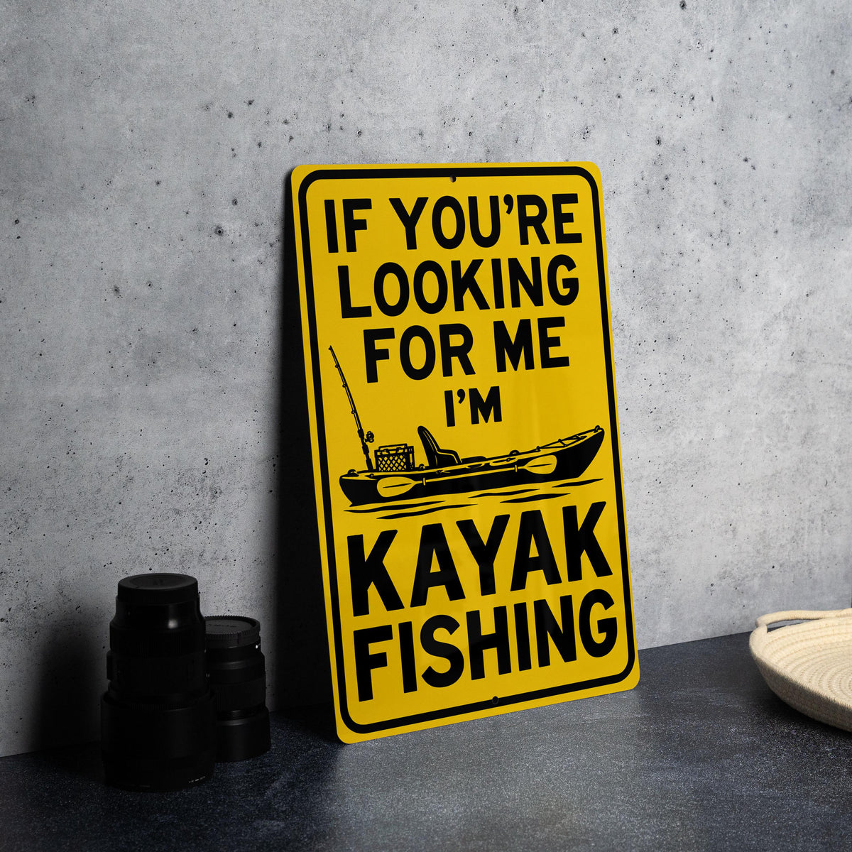 Kayak Fishing Metal Sign – Funny Angler Wall Decor for Cabin, Garage or Lake House — photo 4