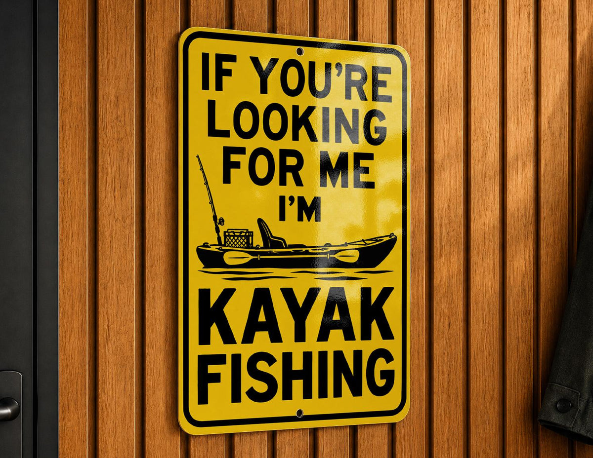 Kayak Fishing Metal Sign – Funny Angler Wall Decor for Cabin, Garage or Lake House — photo 6