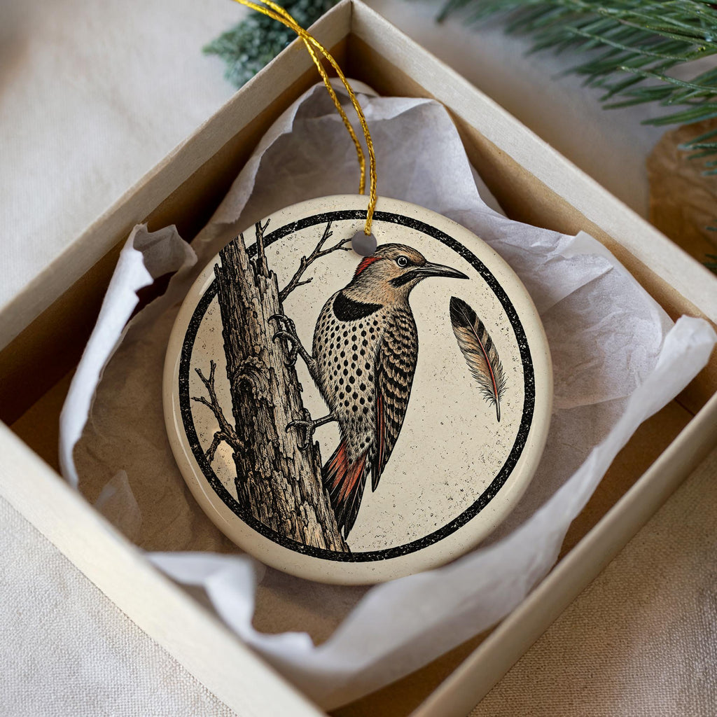Northern Flicker Ceramic Ornament, Woodpecker Bird Gift for Birdwatchers — photo 2