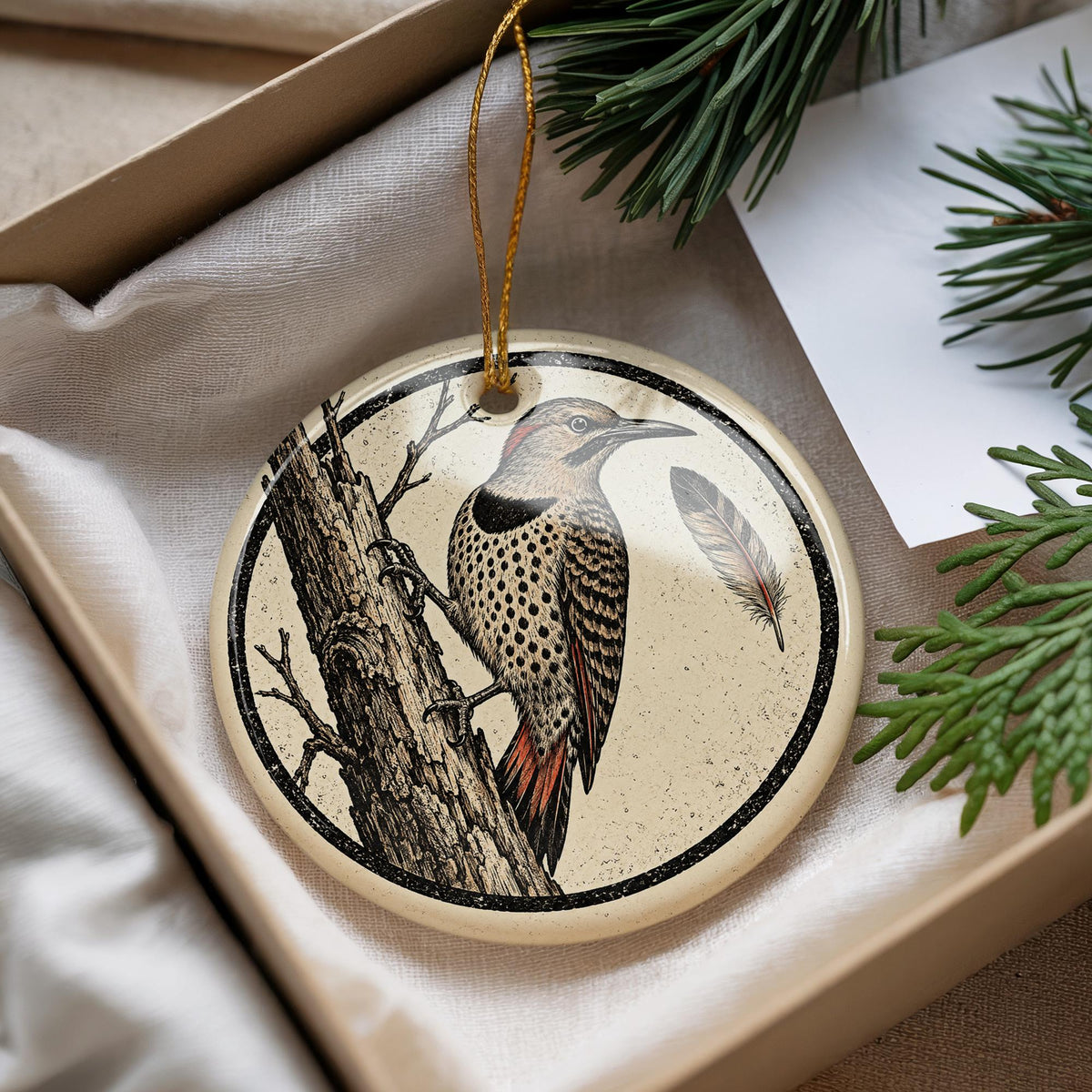 Northern Flicker Ceramic Ornament, Woodpecker Bird Gift for Birdwatchers — photo 4