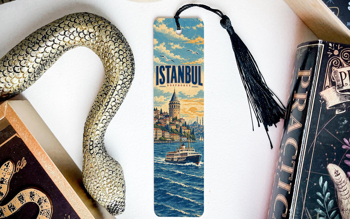 Istanbul Galata Tower Metal Bookmark – Bosphorus Ferry Travel Gift — photo 3