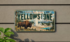 Yellowstone License Plate with Bison and Geyser Basin, Vintage National Park Decor — photo 3