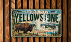 Yellowstone License Plate with Bison and Geyser Basin, Vintage National Park Decor — photo 4