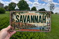 Savannah Georgia License Plate, Riverfront and Live Oaks Vintage Travel Decor — photo 1