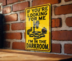 Film Photography Darkroom Metal Sign with Enlarger and Developing Trays — photo 2