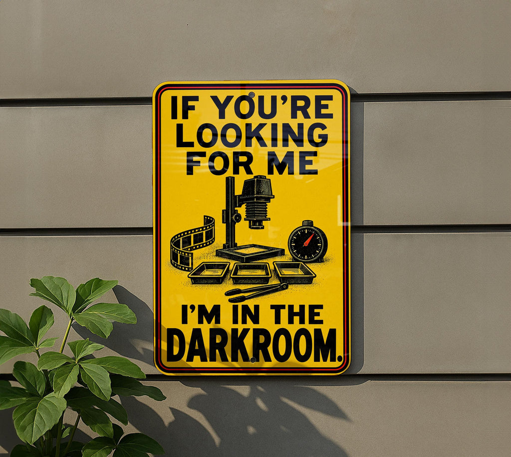 Film Photography Darkroom Metal Sign with Enlarger and Developing Trays — photo 5