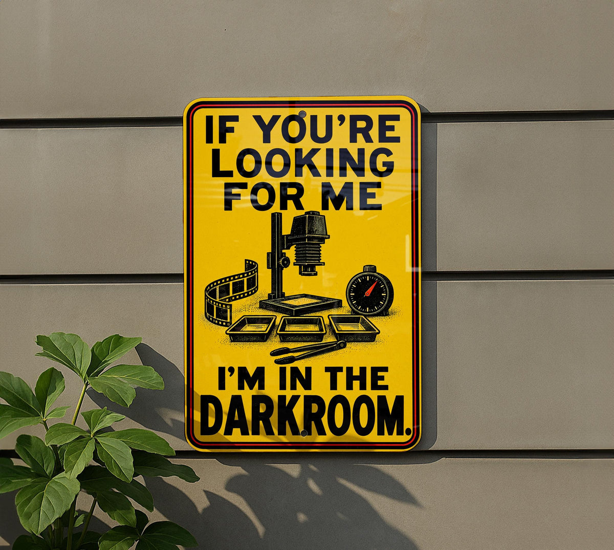 Film Photography Darkroom Metal Sign with Enlarger and Developing Trays — photo 5
