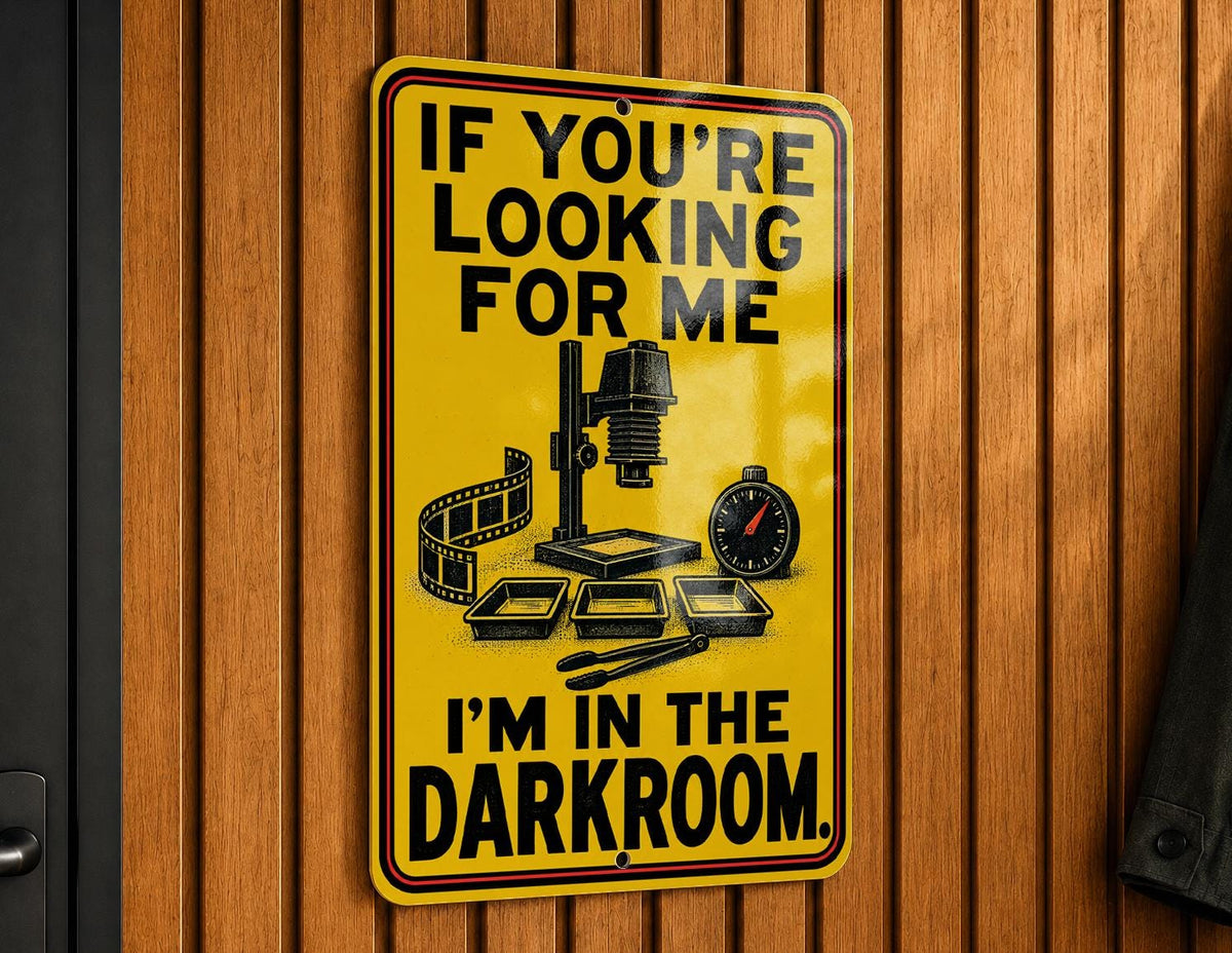 Film Photography Darkroom Metal Sign with Enlarger and Developing Trays — photo 6