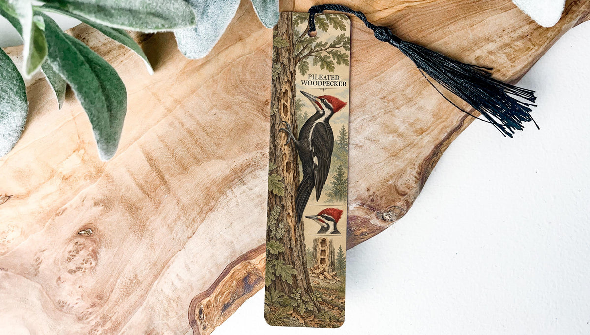 Pileated Woodpecker Bookmark, Natural History Bird Gift for Birdwatchers — photo 2