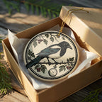 Magpie Ceramic Ornament with Pocket Watch, Gothic Bird Christmas Decoration — photo 8