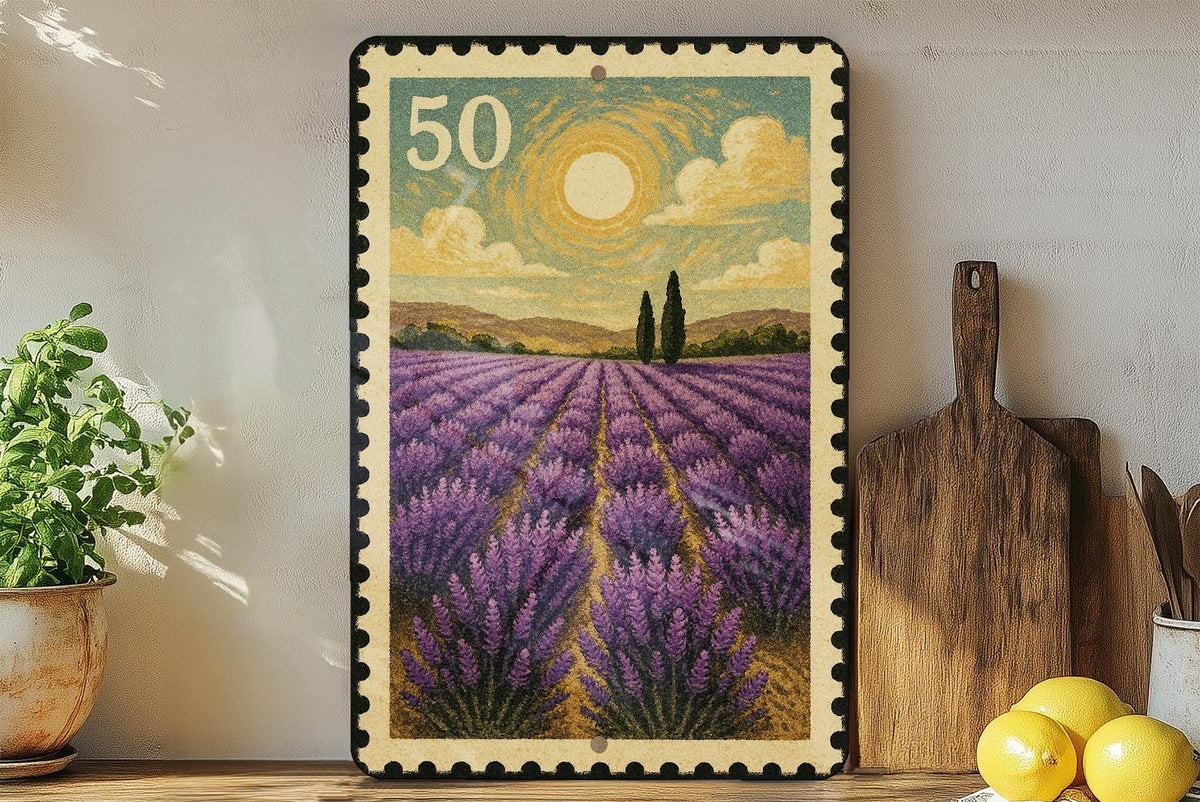 Lavender Field Metal Sign