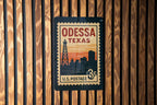 Odessa Texas Postage Stamp Metal Sign, photo 3 of 6