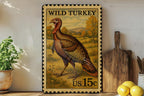 Wild Turkey Vintage Stamp Style Metal Sign