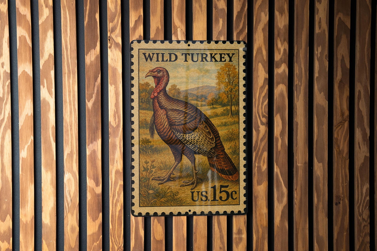 Wild Turkey Vintage Stamp Style Metal Sign, photo 2 of 2