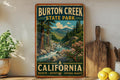 Burton Creek State Park California Vintage Style Metal Sign