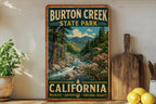 Burton Creek State Park California Vintage Style Metal Sign