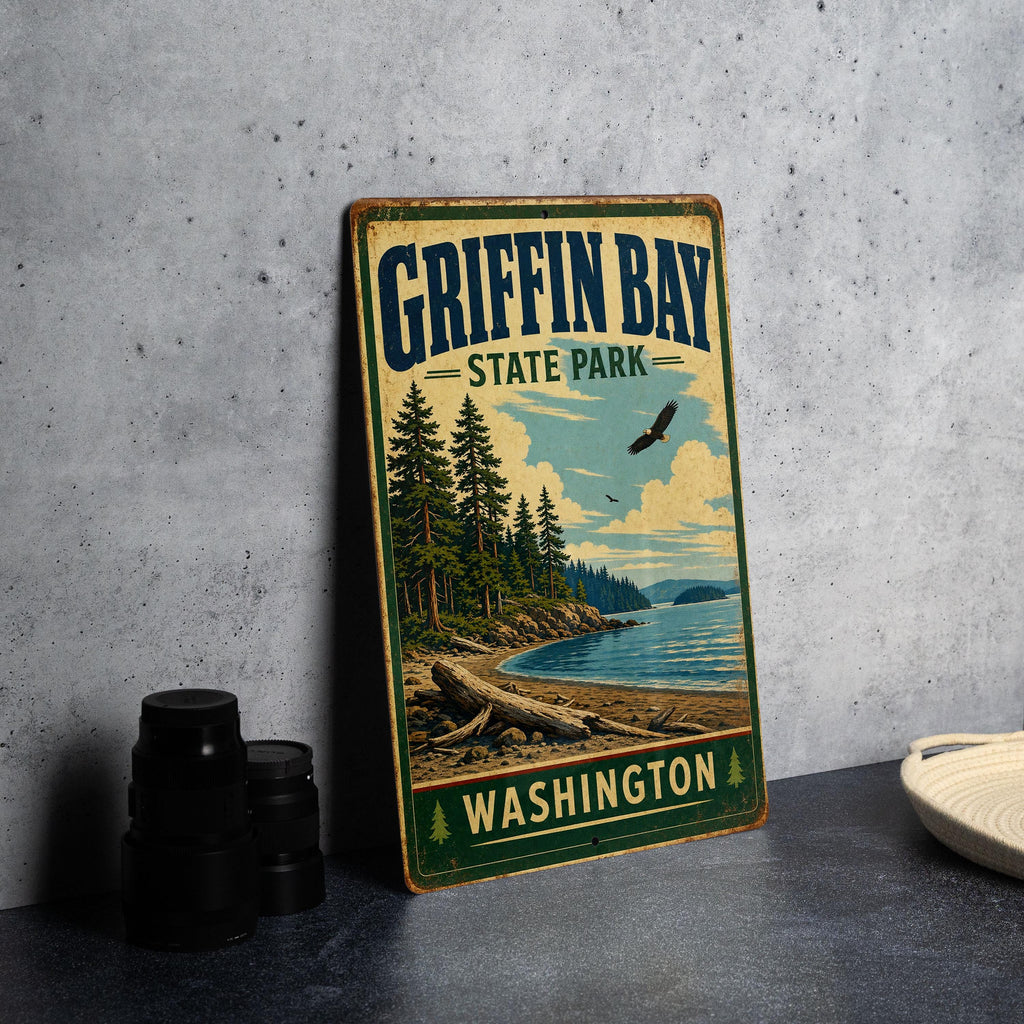 Griffin Bay State Park Washington Vintage Style Metal Sign, photo 4 of 5
