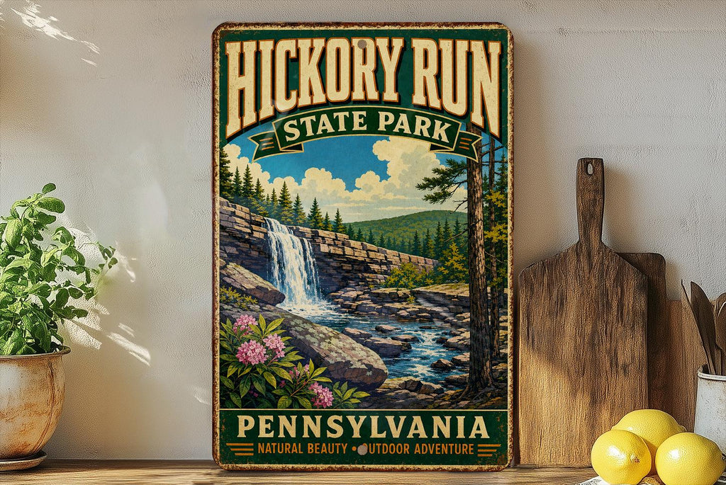 Hickory Run State Park Pennsylvania Vintage Style Metal Sign