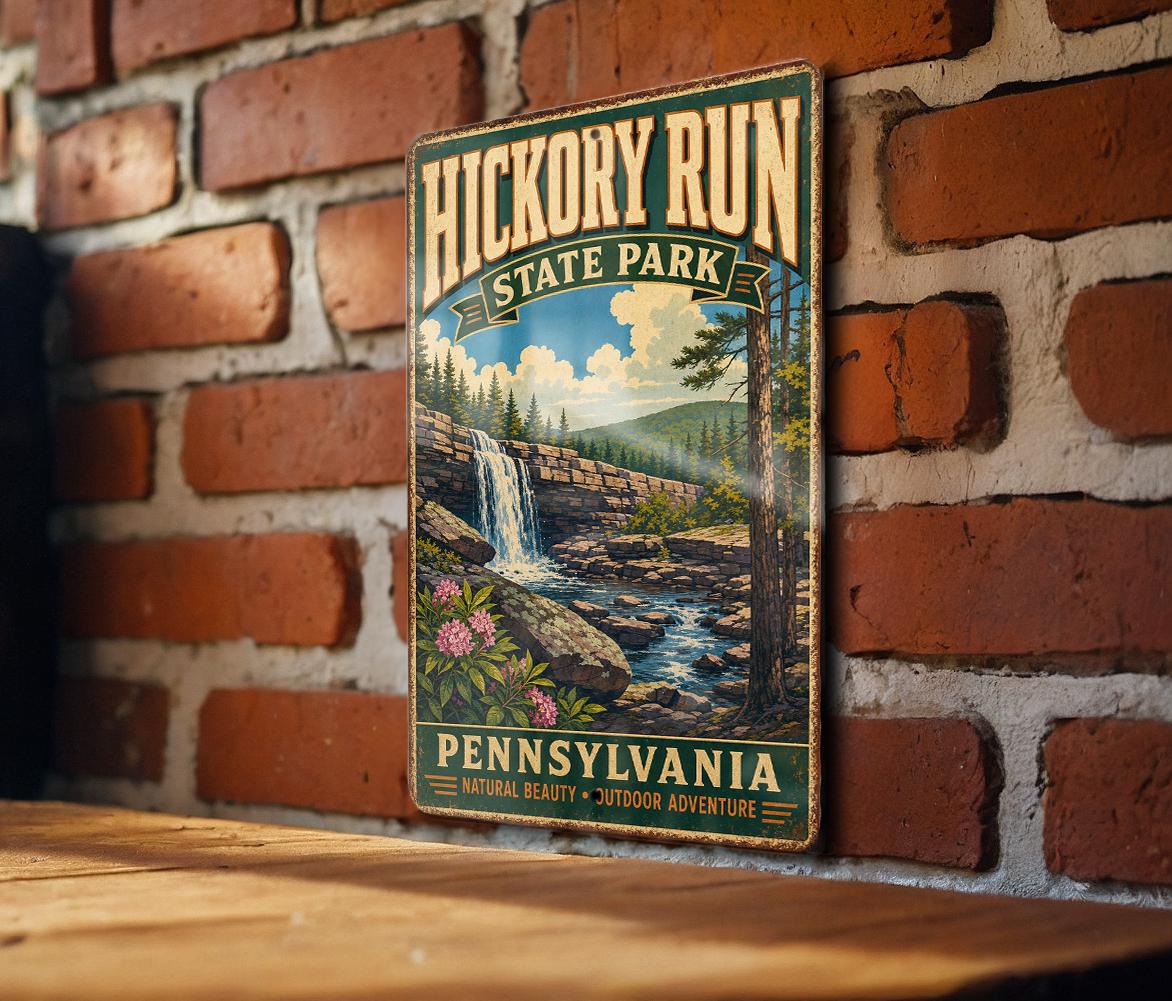 Hickory Run State Park Pennsylvania Vintage Style Metal Sign, photo 2 of 5