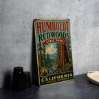 Vintage Humboldt Redwoods State Park California Metal Sign, photo 4 of 5