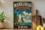 Marblehead Lighthouse State Park Ohio Vintage Style Metal Sign Lake Erie Coastal Landmark Wall Decor, photo 2 of 5