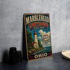 Marblehead Lighthouse State Park Ohio Vintage Style Metal Sign Lake Erie Coastal Landmark Wall Decor, photo 4 of 5