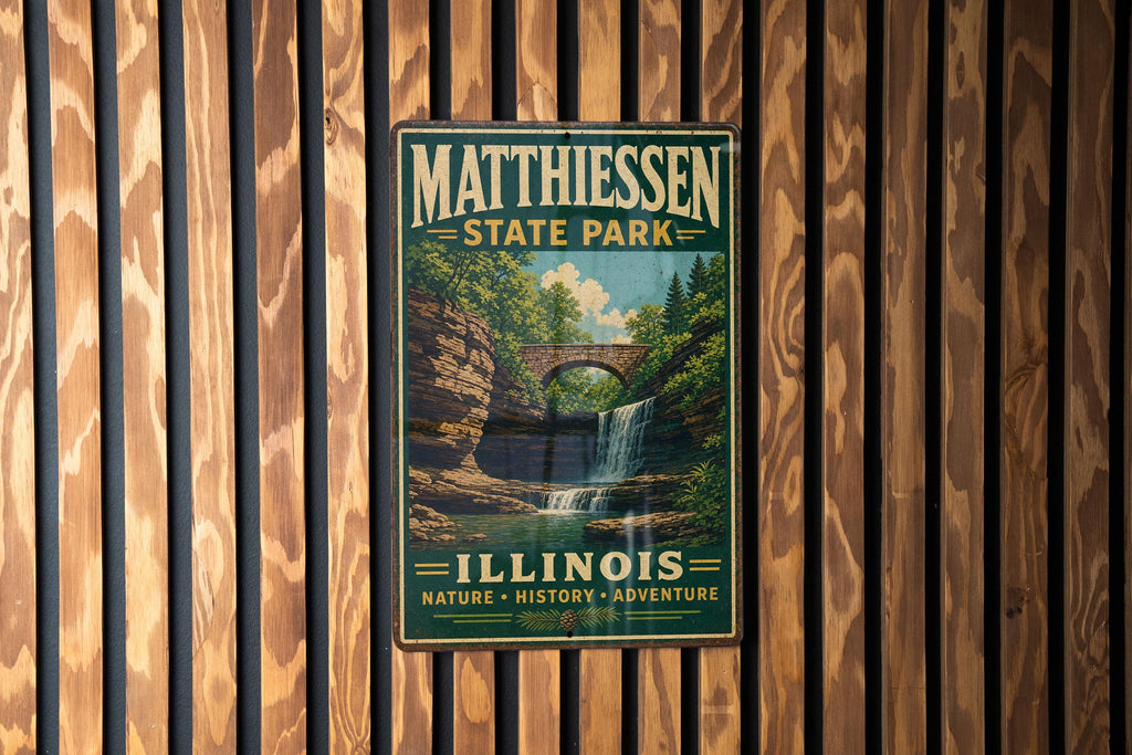 Matthiessen State Park Illinois Vintage Style Metal Sign