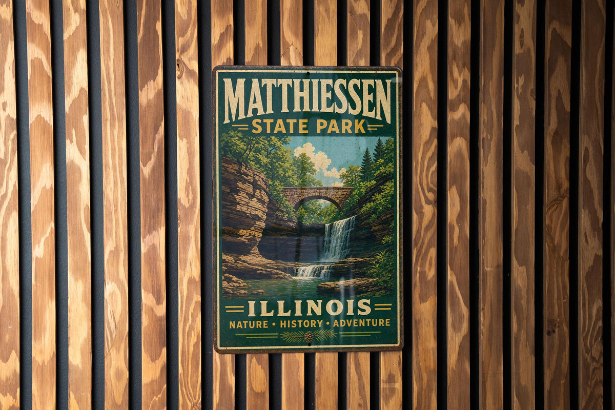 Matthiessen State Park Illinois Vintage Style Metal Sign
