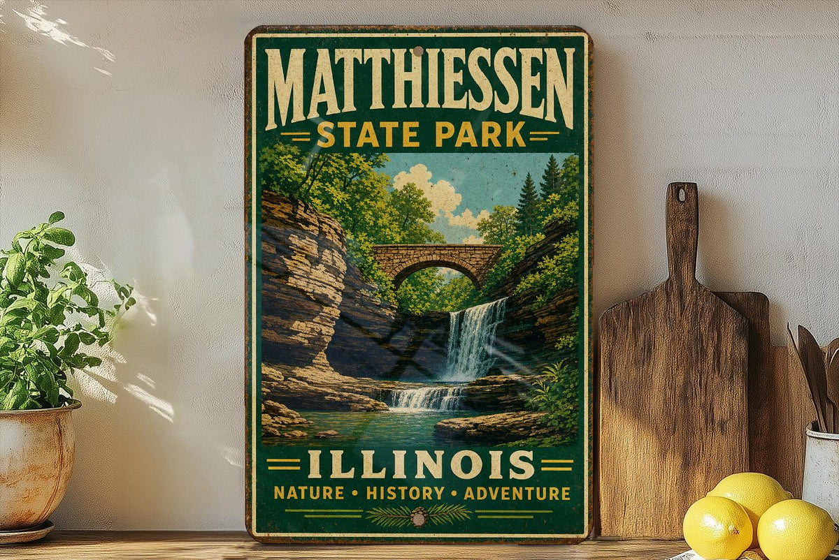 Matthiessen State Park Illinois Vintage Style Metal Sign, photo 2 of 4