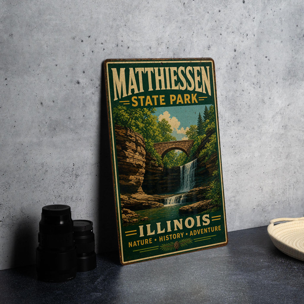 Matthiessen State Park Illinois Vintage Style Metal Sign, photo 4 of 4