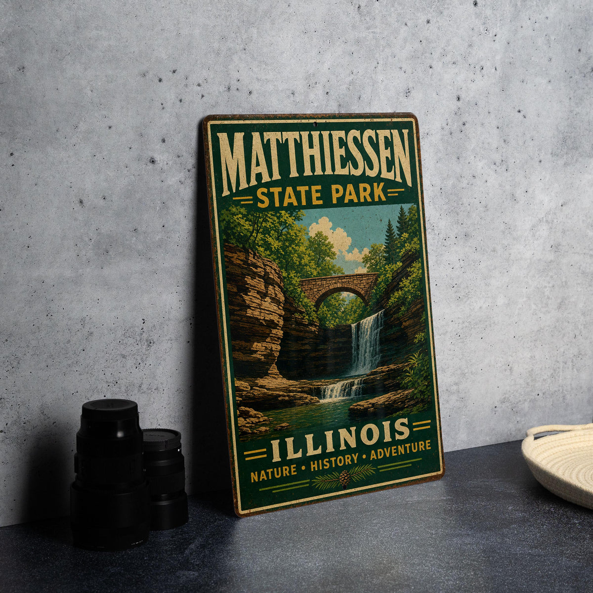 Matthiessen State Park Illinois Vintage Style Metal Sign, photo 4 of 4