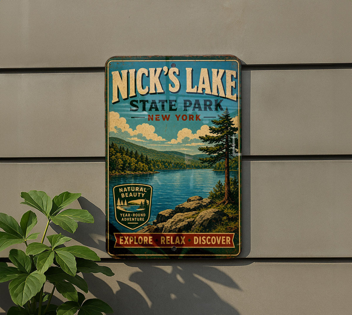 Nick's Lake State Park New York Vintage Style Metal Sign, photo 5 of 5
