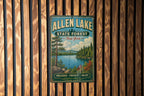 Allen Lake State Forest New York Vintage Style Metal Sign
