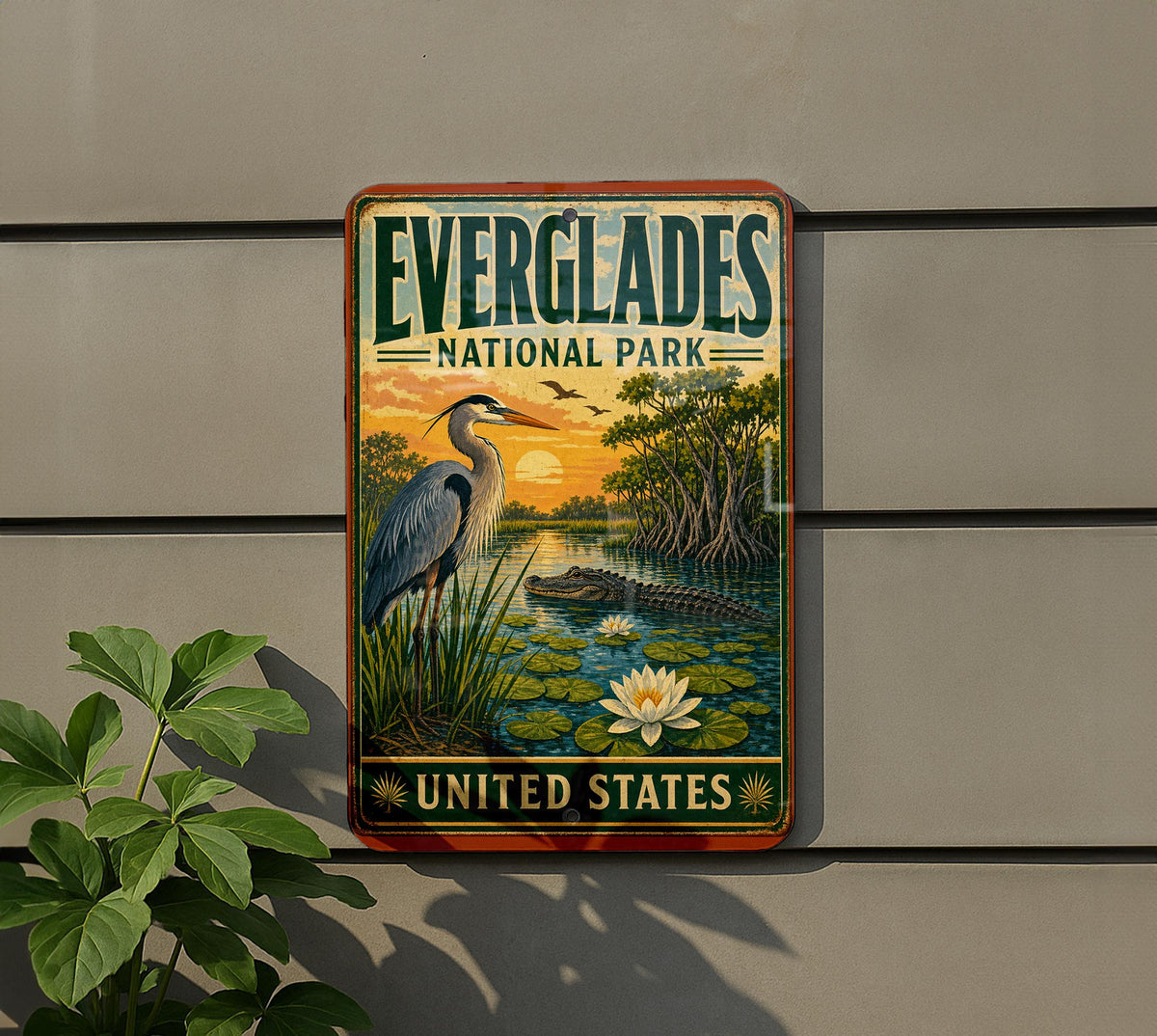 Everglades National Park United States Vintage Style Metal Sign Florida Wetlands Alligator Wildlife, photo 5 of 5