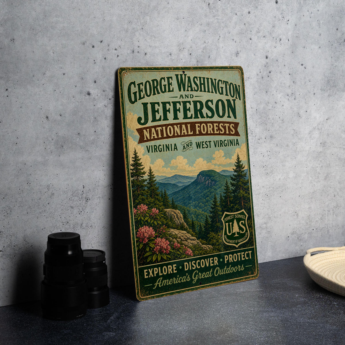 George Washington & Jefferson National Forests Vintage Style Metal Sign, photo 4 of 5