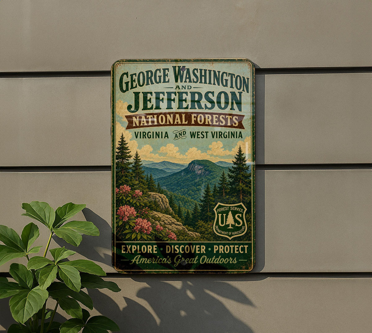 George Washington & Jefferson National Forests Vintage Style Metal Sign, photo 5 of 5