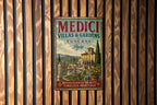 Medici Villas and Gardens in Tuscany Italy Vintage Style Metal Sign, photo 2 of 5