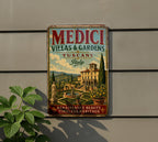 Medici Villas and Gardens in Tuscany Italy Vintage Style Metal Sign, photo 5 of 5