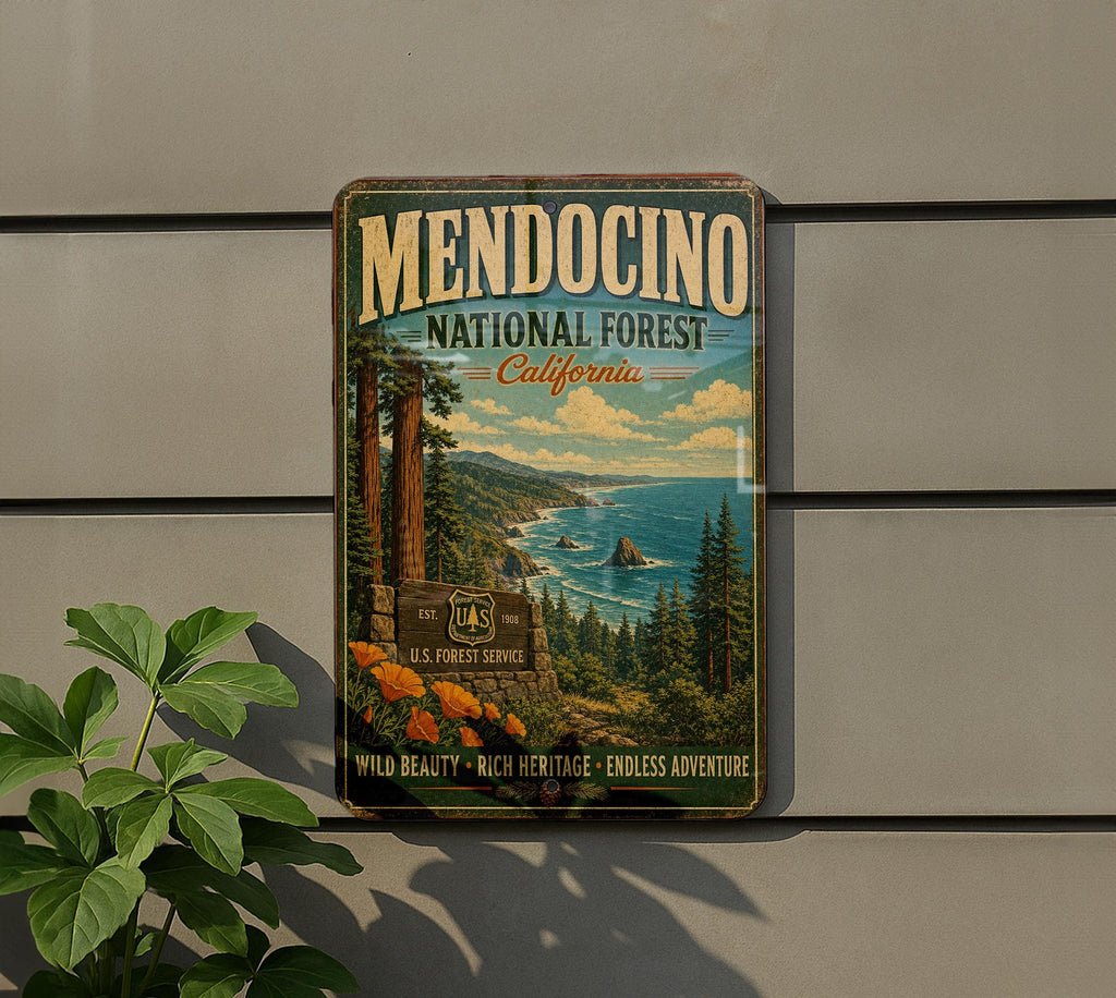 Mendocino National Forest California Vintage Style Metal Sign, photo 5 of 5