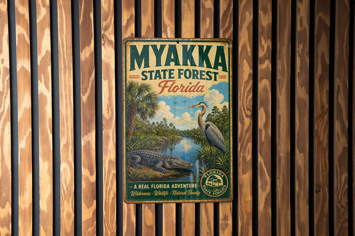 Myakka State Forest Florida Vintage Style Metal Sign, photo 2 of 5