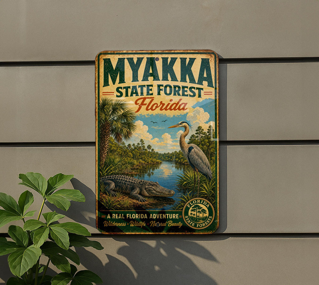 Myakka State Forest Florida Vintage Style Metal Sign, photo 5 of 5