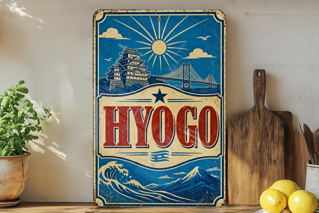 Hyogo Prefecture Japan Flag Metal Sign, photo 2 of 5