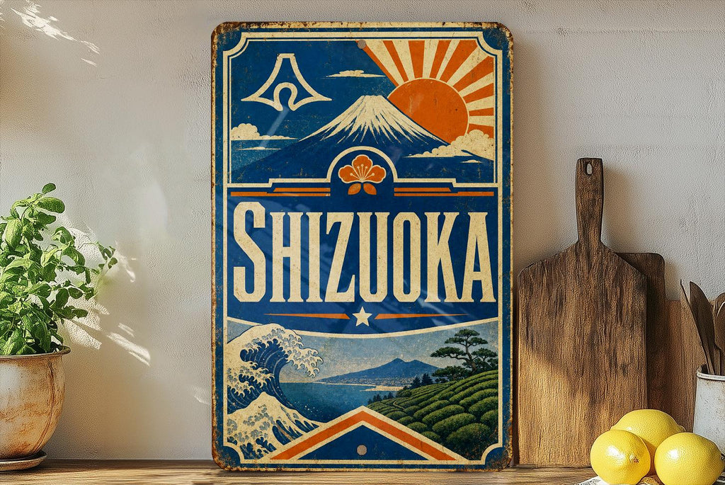 Shizuoka Japan Vintage Flag Metal Sign