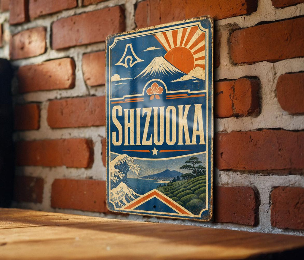 Shizuoka Japan Vintage Flag Metal Sign, photo 3 of 5