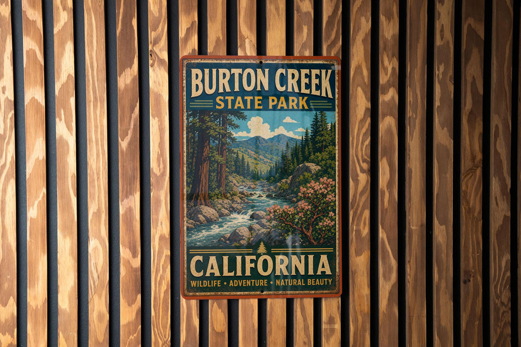 Burton Creek State Park California Vintage Style Metal Sign, photo 2 of 5