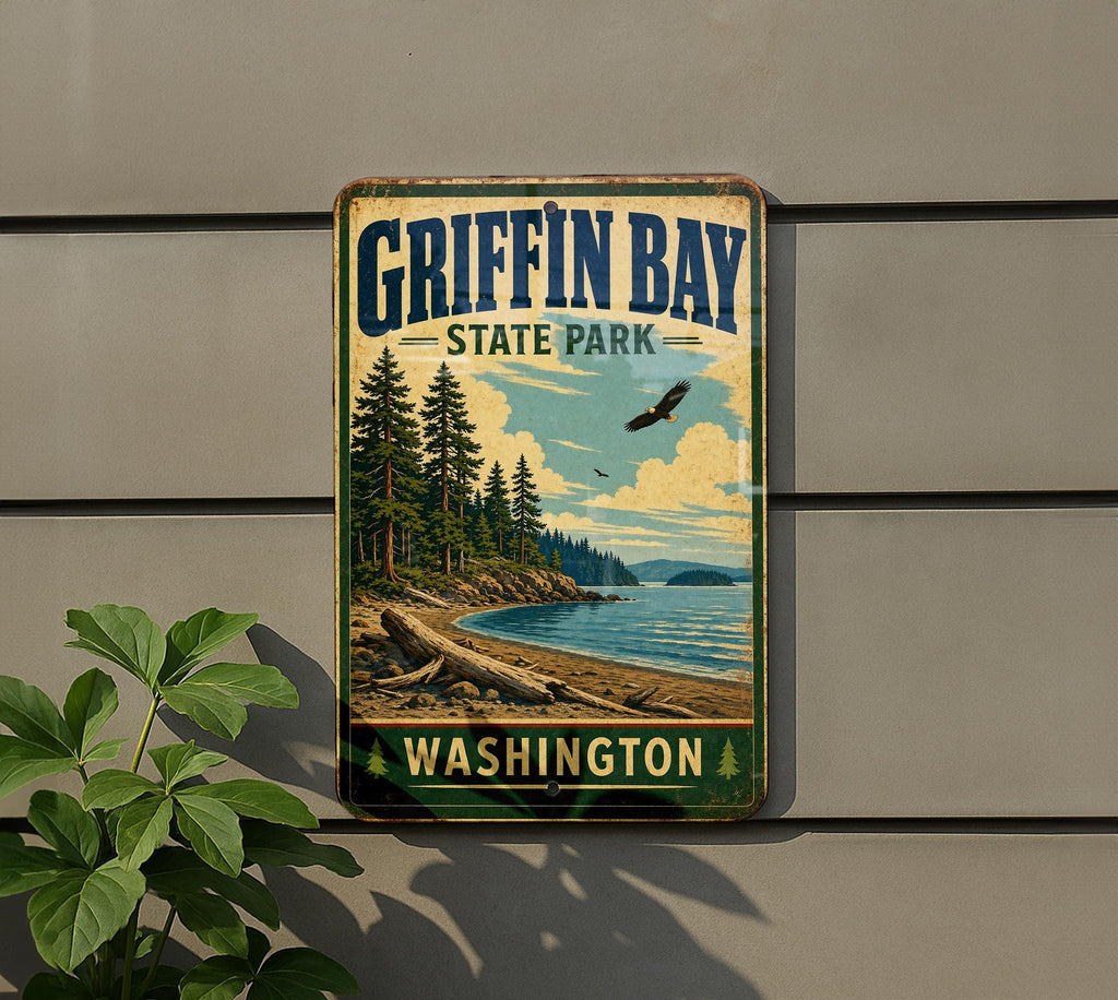 Griffin Bay State Park Washington Vintage Style Metal Sign, photo 5 of 5