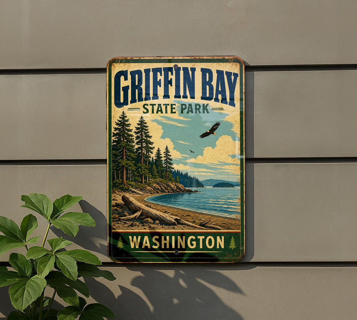 Griffin Bay State Park Washington Vintage Style Metal Sign, photo 5 of 5