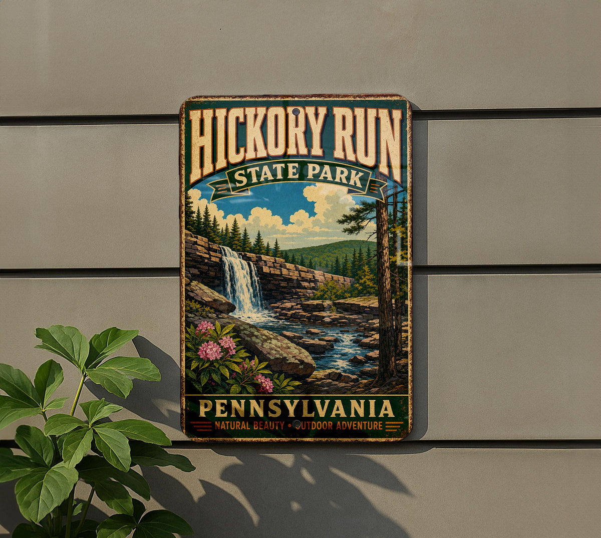 Hickory Run State Park Pennsylvania Vintage Style Metal Sign, photo 5 of 5