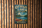 Otsego Lake State Park Michigan Vintage Style Metal Sign