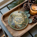 Atlanta State Park Texas Watercolor Ceramic Ornament